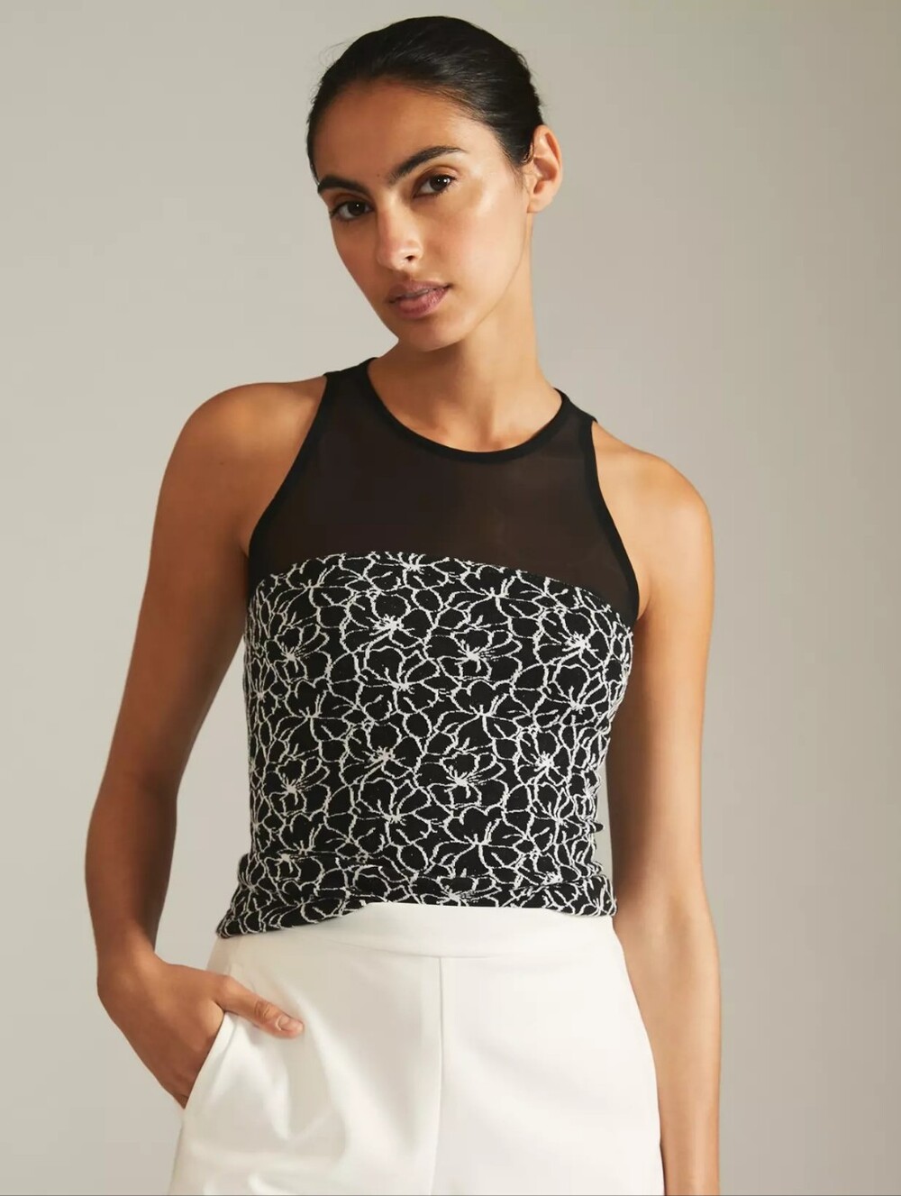 NWT Anthro Maeve Illusion Floral Print Top